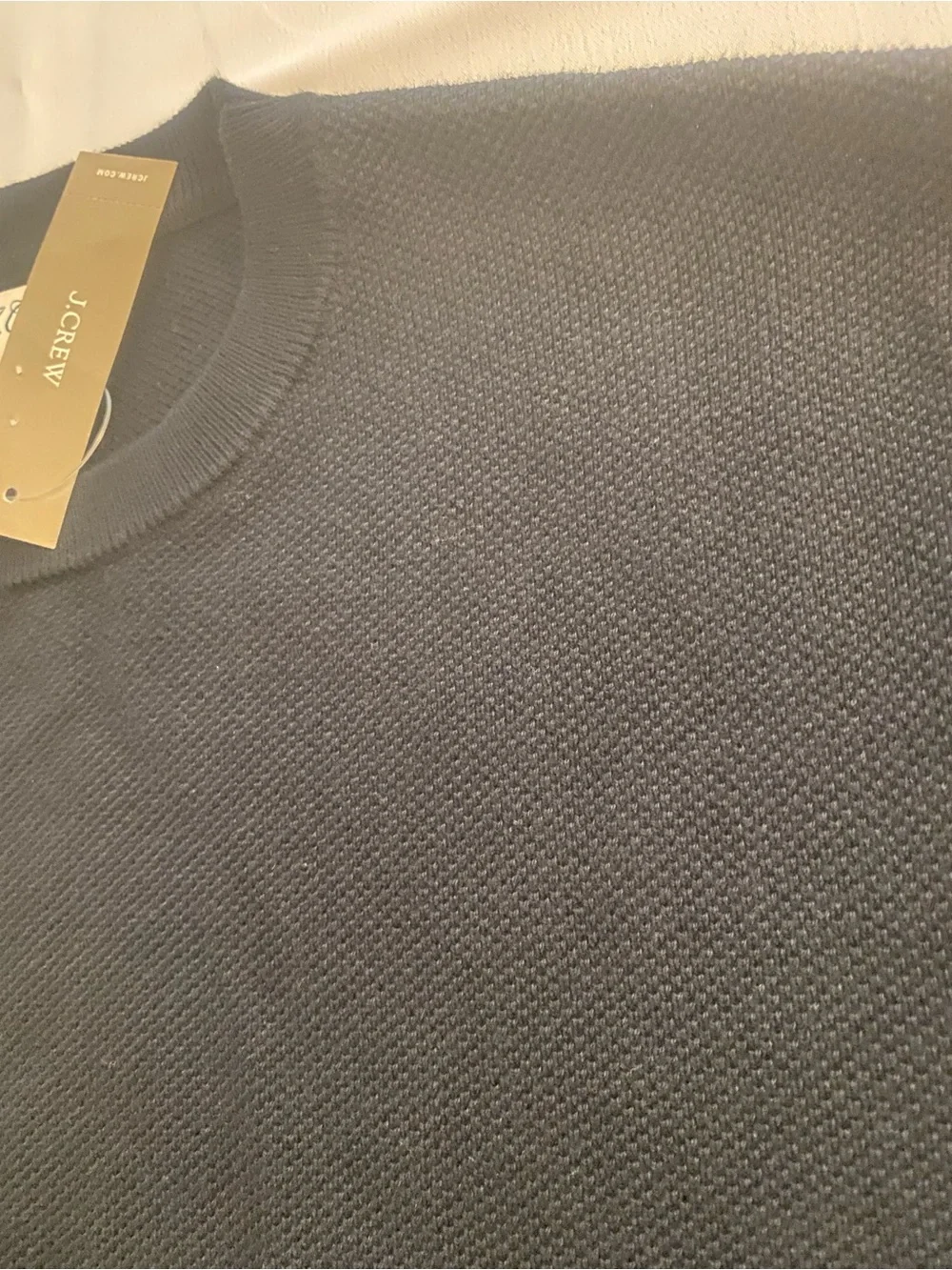 J. Crew Men's Black Crewneck Textured Cotton Knit Sweater New Size S/M